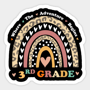 Back To School 2nd Grade Where The Adventure Begins Rainbow Sticker